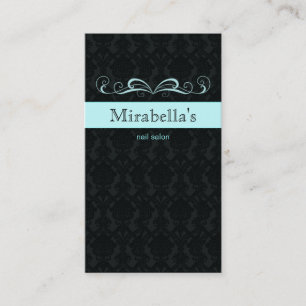 Trendy Visitekaartje Damask Swirl Blue Black