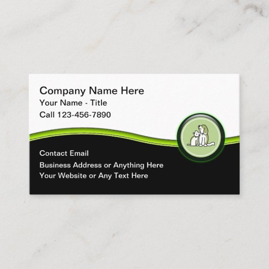 Trendy Visitekaartjes voor dierenverzorging (Voorkant)