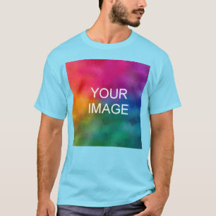 Trendy Voeg je Afbeelding Logo fotosjabloon blauw  T-shirt