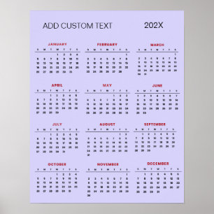Trendy voeg je eigen tekst toe 2025 Kalender      Poster