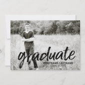 Trendy volledige foto script afstudeerfeest kaart (Voorkant)