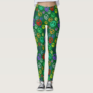 Trendy vredessymboolpatroon in veel leuke kleuren leggings