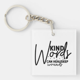 Trendy vriendelijke woorden sleutelhanger