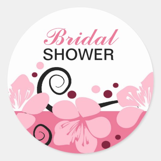 Trendy Vrijgezellenfeest Pink Flowers Sticker (Voorkant)