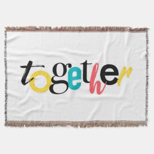 Trendy, vrolijk, stadtypografie van Together Deken