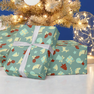 Trendy Vrolijke Viering Initiële Vrouwelijk Cadeaupapier