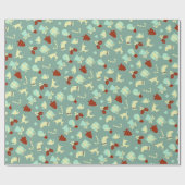 Trendy Vrolijke Viering Initiële Vrouwelijk Cadeaupapier (Vlak)