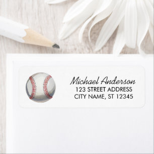 Trendy Watercolor Honkbal Bal Retouradres Etiket
