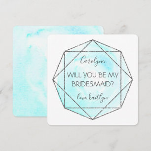 Trendy Waterecolor Diamond   Wees mijn Bridesmaid Kaart