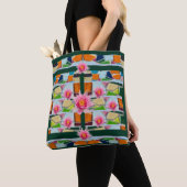 Trendy waterlelies modieuze Canvas tas (Dichtbij)