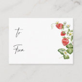 Trendy Waterverf Aardbei Baby Display Douche Informatiekaartje (Achterkant)