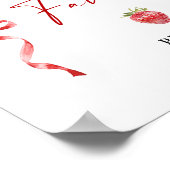 Trendy Waterverf Aardbei Baby shower Favors Poster (Hoek)