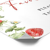 Trendy Waterverf Aardbei Bruids Favorieten Poster (Hoek)