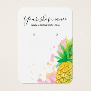 Trendy waterverf ananas oorbel display kaart