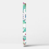 Trendy Waterverf Bloempatroon met elk Monogram Case-Mate iPhone Case (Achterkant / Links)