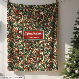 Trendy waterverf deep tones kerstcadeau gooien fleece deken