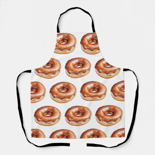 Trendy Waterverf Donut Pattern Schort (Voorkant)