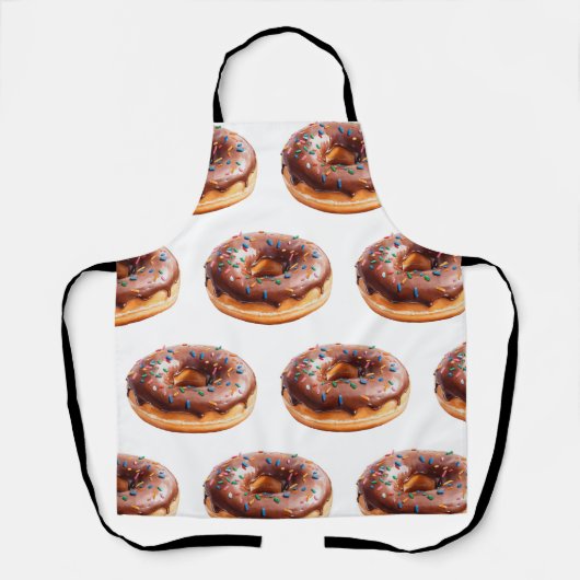 Trendy Waterverf Donut Pattern Schort (Voorkant)