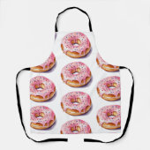 Trendy Waterverf Donut Pattern Schort (Voorkant)