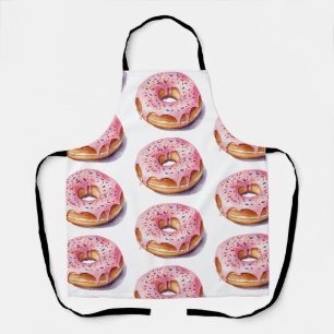 Trendy Waterverf Donut Pattern Schort