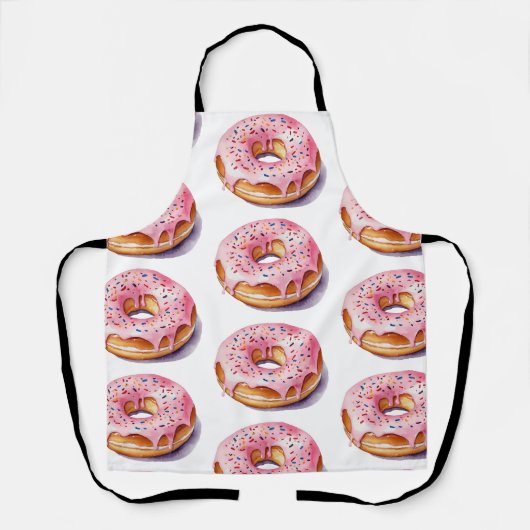 Trendy Waterverf Donut Pattern Schort (Voorkant)