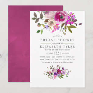 Trendy Waterverf Floral Bridal Shower Invitation Kaart