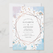 Trendy Waterverf geometrische bruiloft uitnodiging (Voorkant)