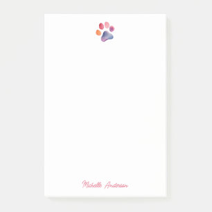 Trendy waterverf huisdier pootafdruk  post-it® notes