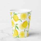 Trendy Waterverf Lemons Pattern Papieren Bekers (Rechts)