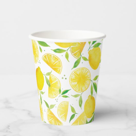 Trendy Waterverf Lemons Pattern Papieren Bekers (Voorkant)