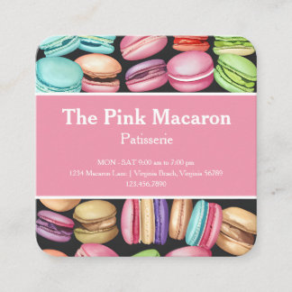 Trendy Waterverf Macaron French Patisserie Bakery Vierkante Visitekaartje