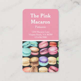 Trendy Waterverf Macaron French Patisserie Bakery Visitekaartje