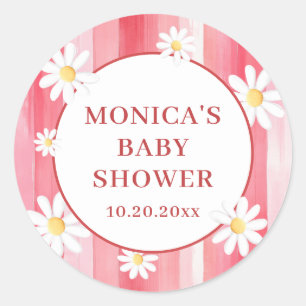 Trendy Waterverf Meadow Floral Baby shower Ronde Sticker