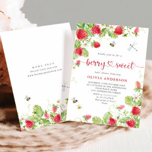 Trendy Waterverf Meadow Strawberry Baby shower Kaart
