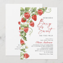 Trendy Waterverf Meadow Strawberry Baby shower