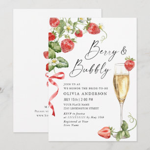 Trendy Waterverf Meadow Strawberry Vrijgezellenfee Kaart
