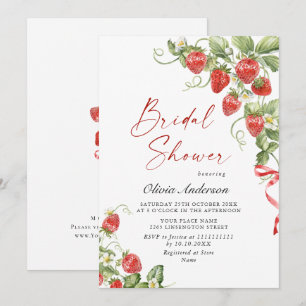 Trendy Waterverf Meadow Strawberry Vrijgezellenfee Kaart