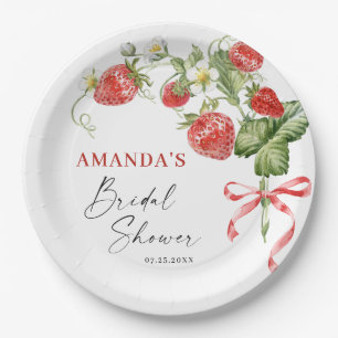 Trendy Waterverf Meadow Strawberry Vrijgezellenfee Papieren Bordje