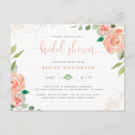 Trendy Waterverf Peonies Eucalyptus Vrijgezellenfe Uitnodiging Briefkaart