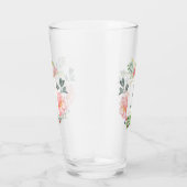 Trendy Waterverf Peony Flowers | Monogram Glas (Rechts)