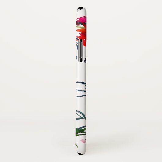 Trendy waterverf pioenen metallic koper monogram Case-Mate iPhone case (Achterkant / rechts)