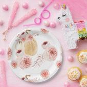 Trendy Waterverf Pompoen & Bloemen | Herfst Valeri Papieren Bordje (Feest)