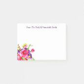 Trendy Waterverf Roze & Paarse Vloer Bouquet Post-it® Notes (Voorkant)
