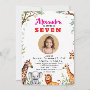 Trendy Waterverf Safari Kinderfeest Dieren Jungle Kaart