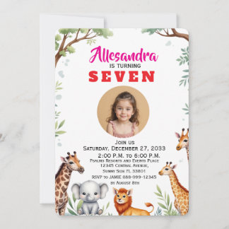 Trendy Waterverf Safari Kinderfeest Dieren Jungle Kaart