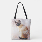 Trendy Waterverf Siamese Cat Personalized Tote Bag (Achterkant)