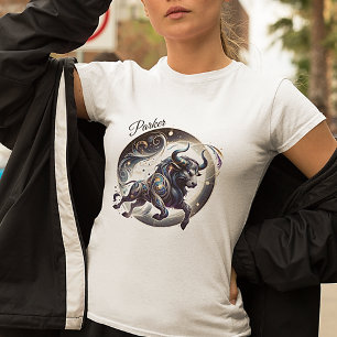 Trendy Waterverf Stier Zodiac Custom T-shirt
