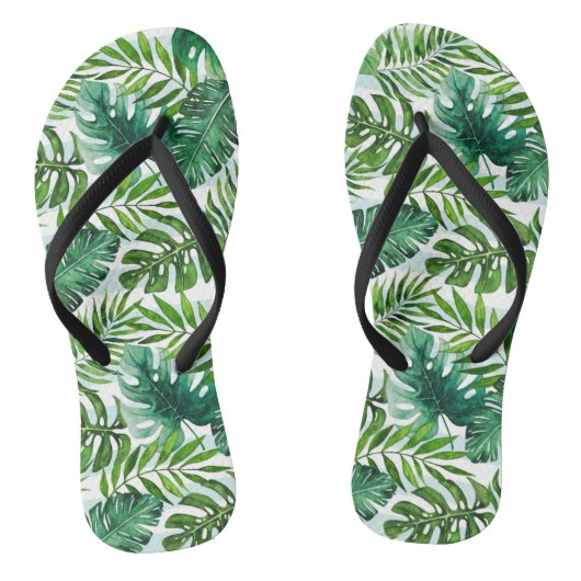Trendy Waterverf Tropical Leaves Pattern Teenslippers (Voetbed)