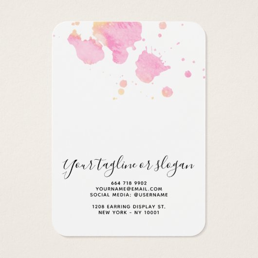 Trendy waterverf watermeloen oorbel display kaart (Achterkant)