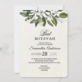 Trendy Waterverf White Flowers & Leaves Kaart (Voorkant)